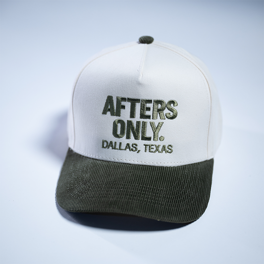 Classic Cream/Olive afters only. Corduroy Snapback