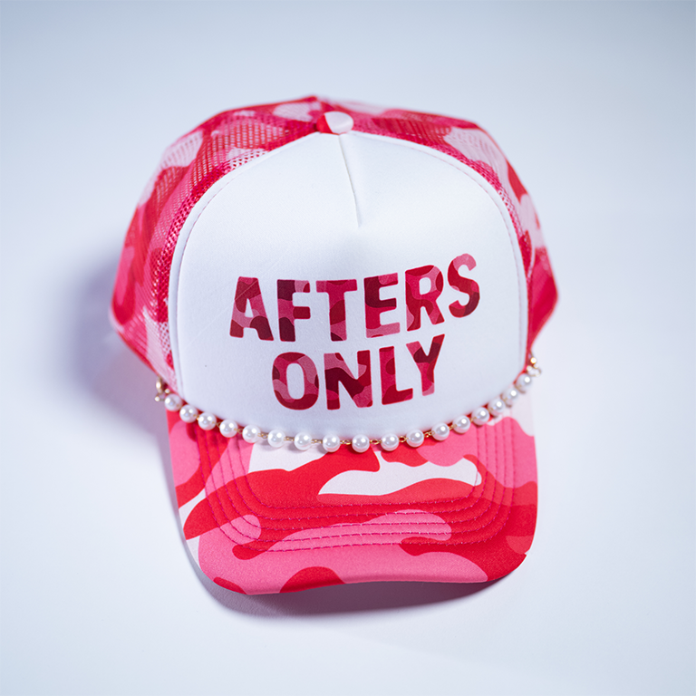 Red Camo Trucker Hat w/ Pearls