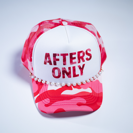 Red Camo Trucker Hat w/ Pearls